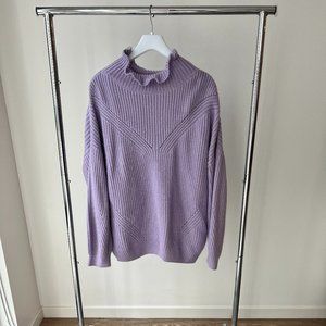 Women's Lavender Chunky Knit Turtleneck Sweater